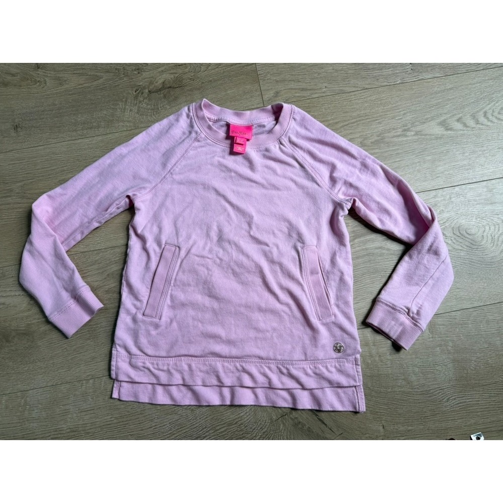 Kids Girls Lilly Pulitzer Luxletic Beach Comber Pullover sweatshirt size M 6-7